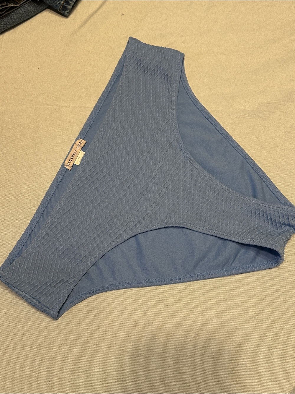 Sincerely Jules Dusty Blue Textured Bikini Bottom